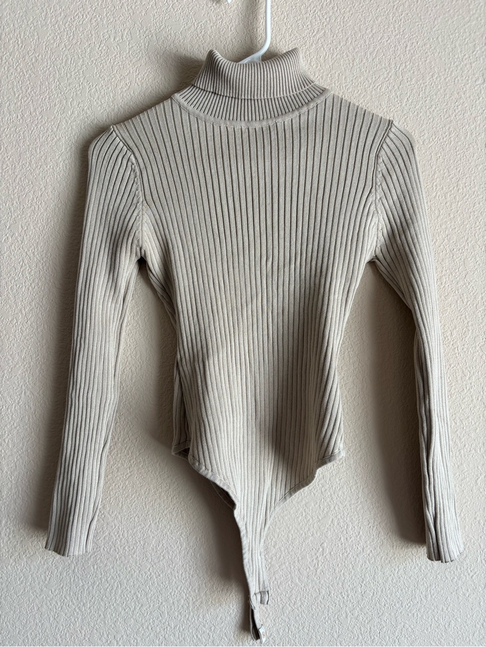 Fashion Nova Ribbed Turtleneck Bodysuit Taupe Size M